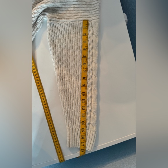 RACHEL ZOE Ivory Cable Knit Mock Neck Sweater women’s Size L (NWOT) - Picture 7 of 8